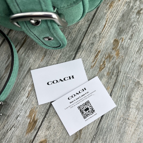Coach Ashton Shoulder Bag In Mint Green Suede Crossbody Purse - Picture 9 of 9
